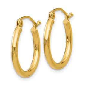 14k Yellow Gold Lightweight Tube Hoop Earrings