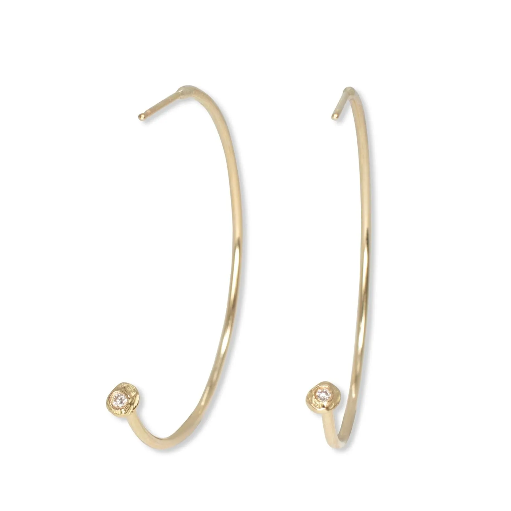 18K Wire Hoops Large