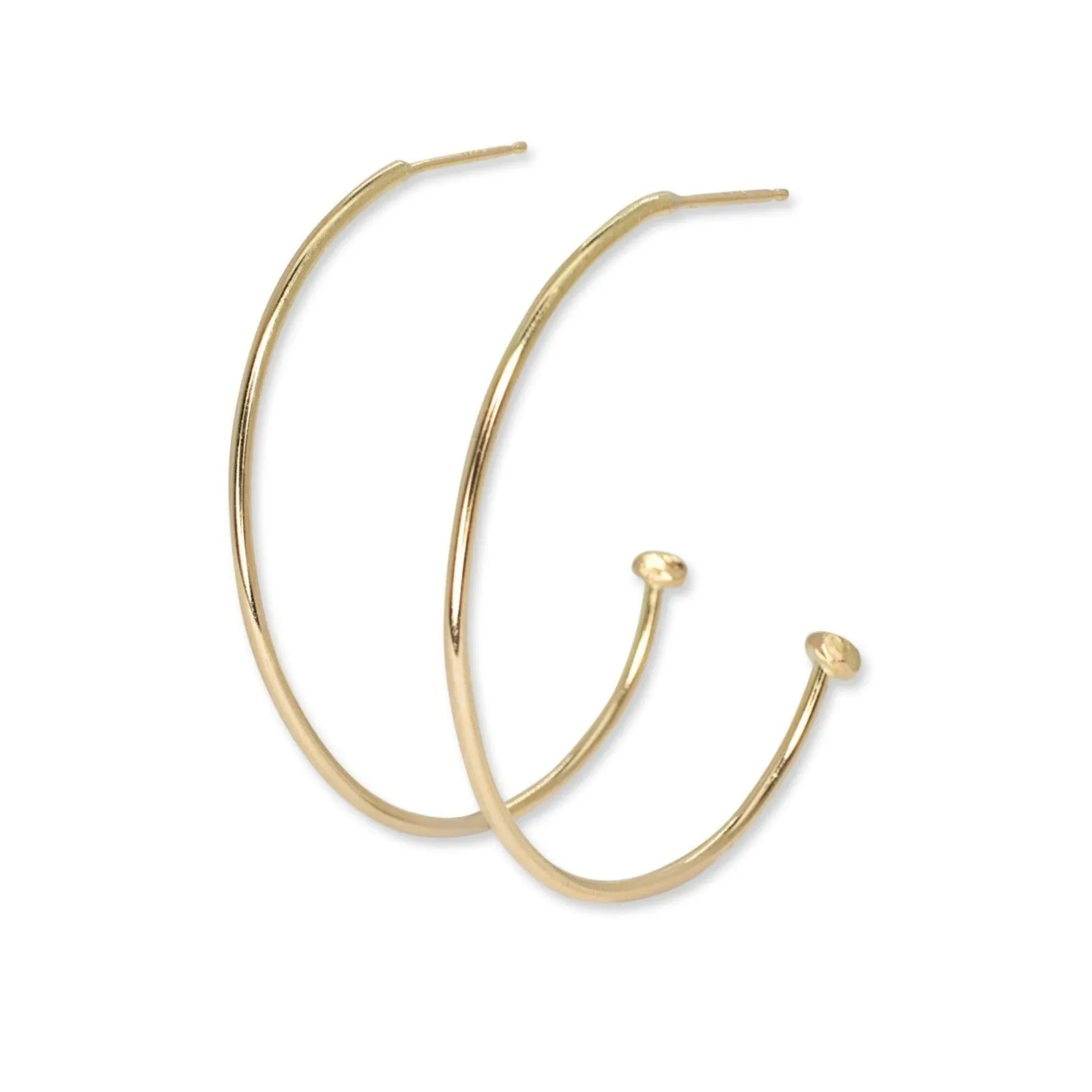 18K Wire Hoops Large