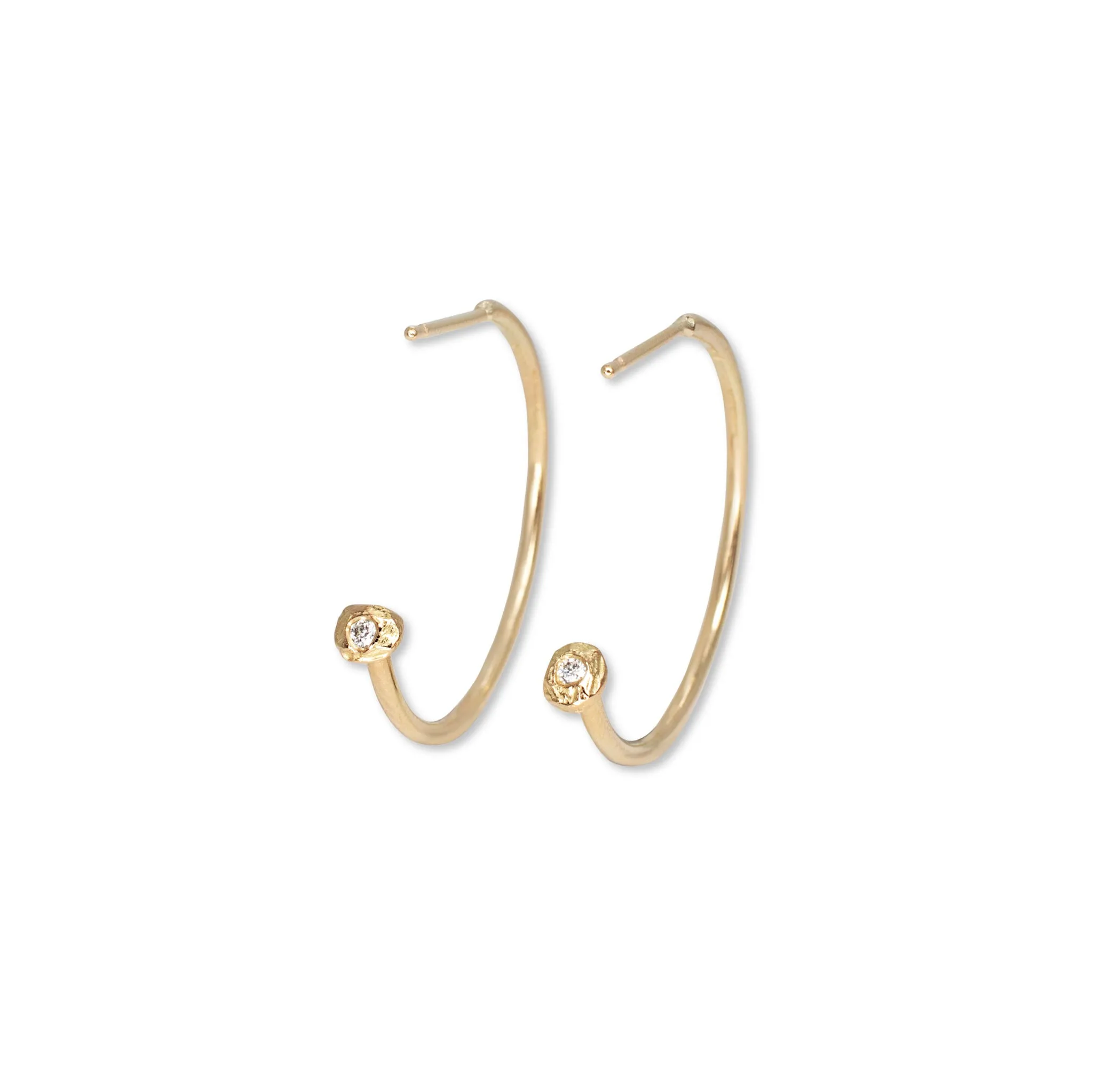 18K Wire Hoops Small