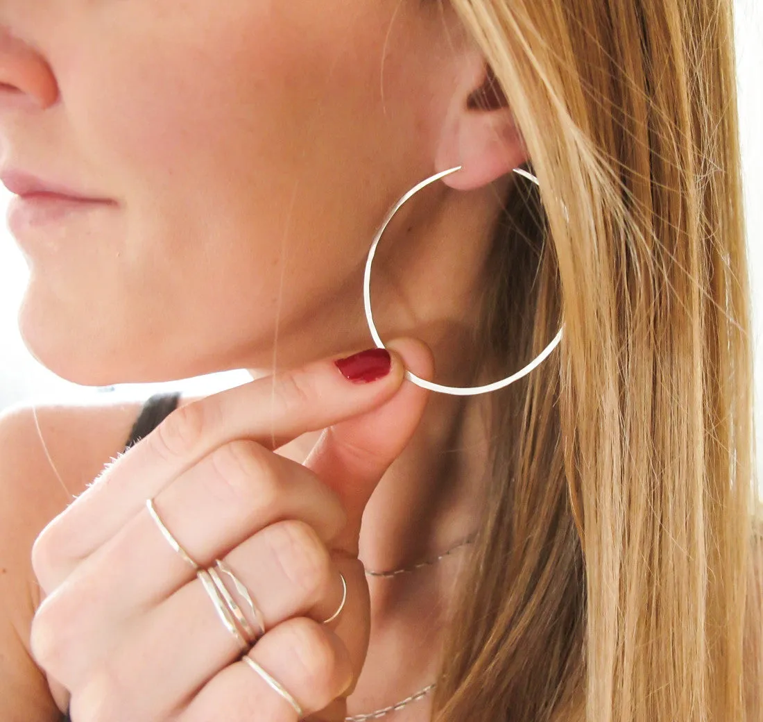 2 Inch Endless Thin Hoop Earrings