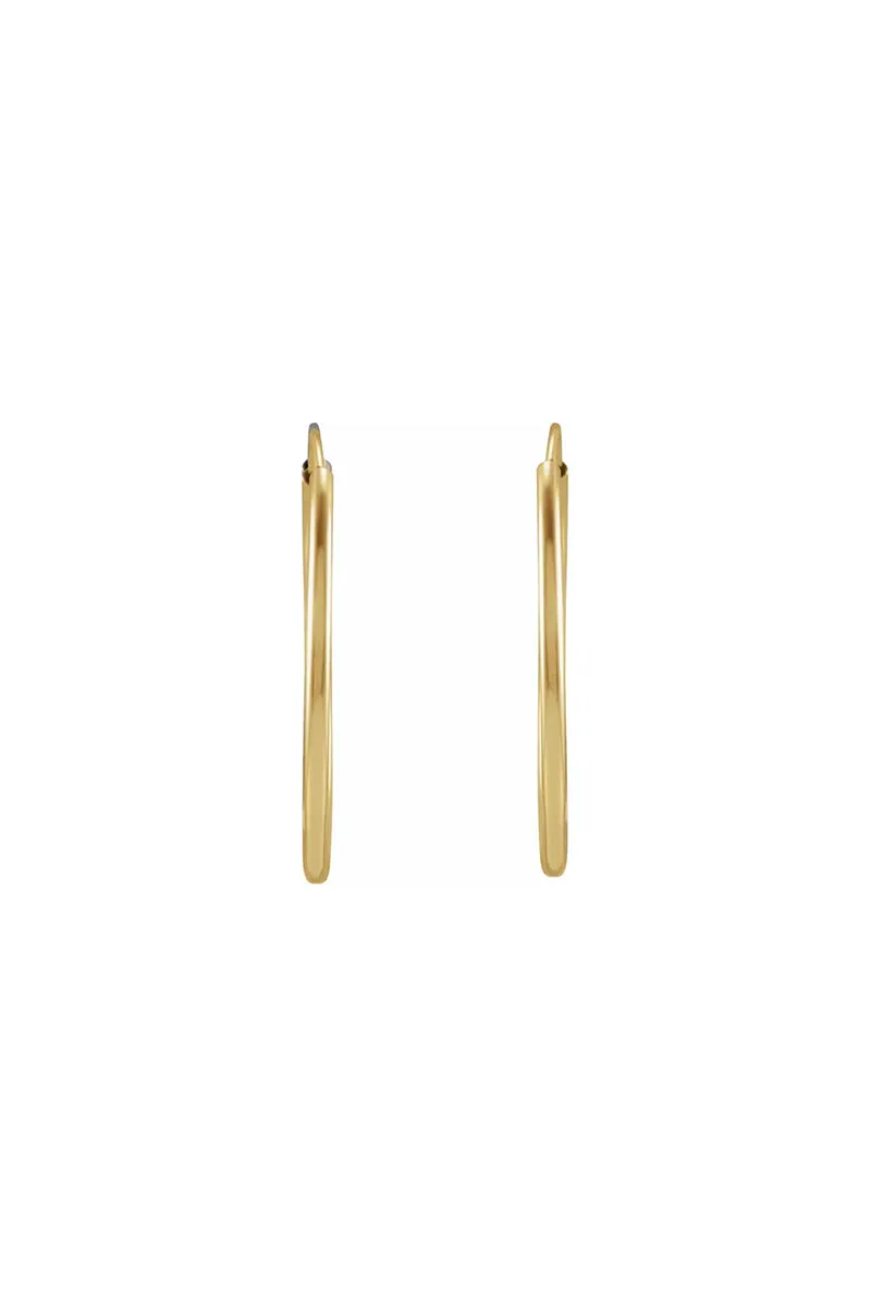 20mm Flexible Endless Hoop Earrings - Yellow Gold