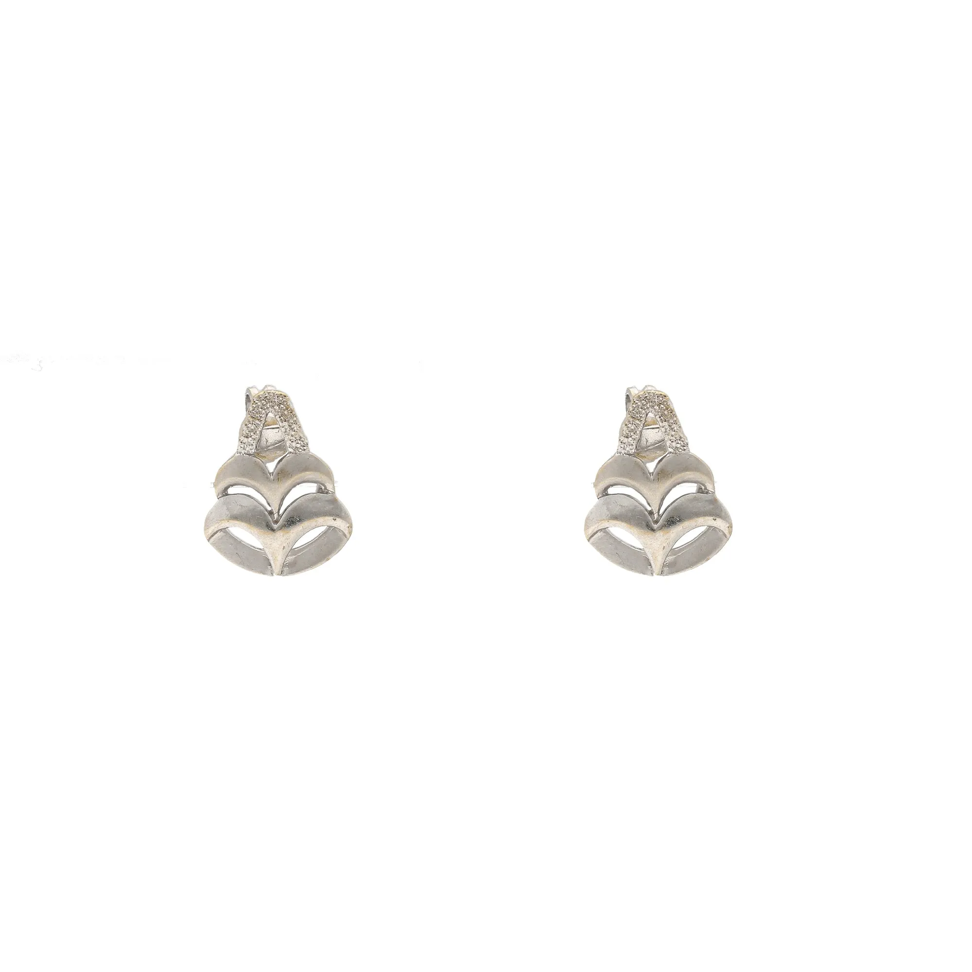 22K White Gold Stud Earrings (6.3gm)