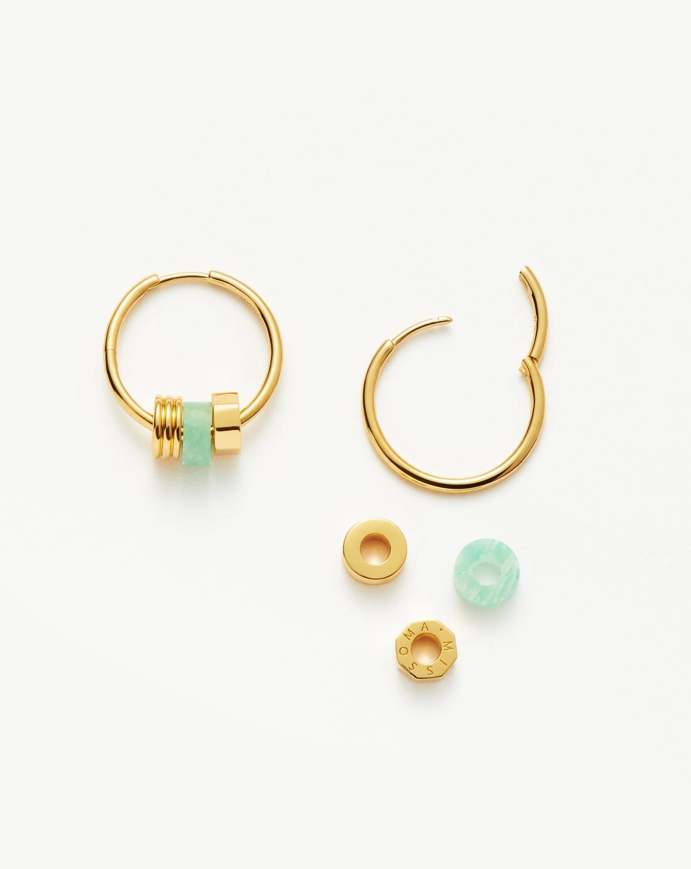 Abacus Beaded Small Charm Hoop Earrings | 18ct Recycled Gold Vermeil on Recycled Sterling Silver