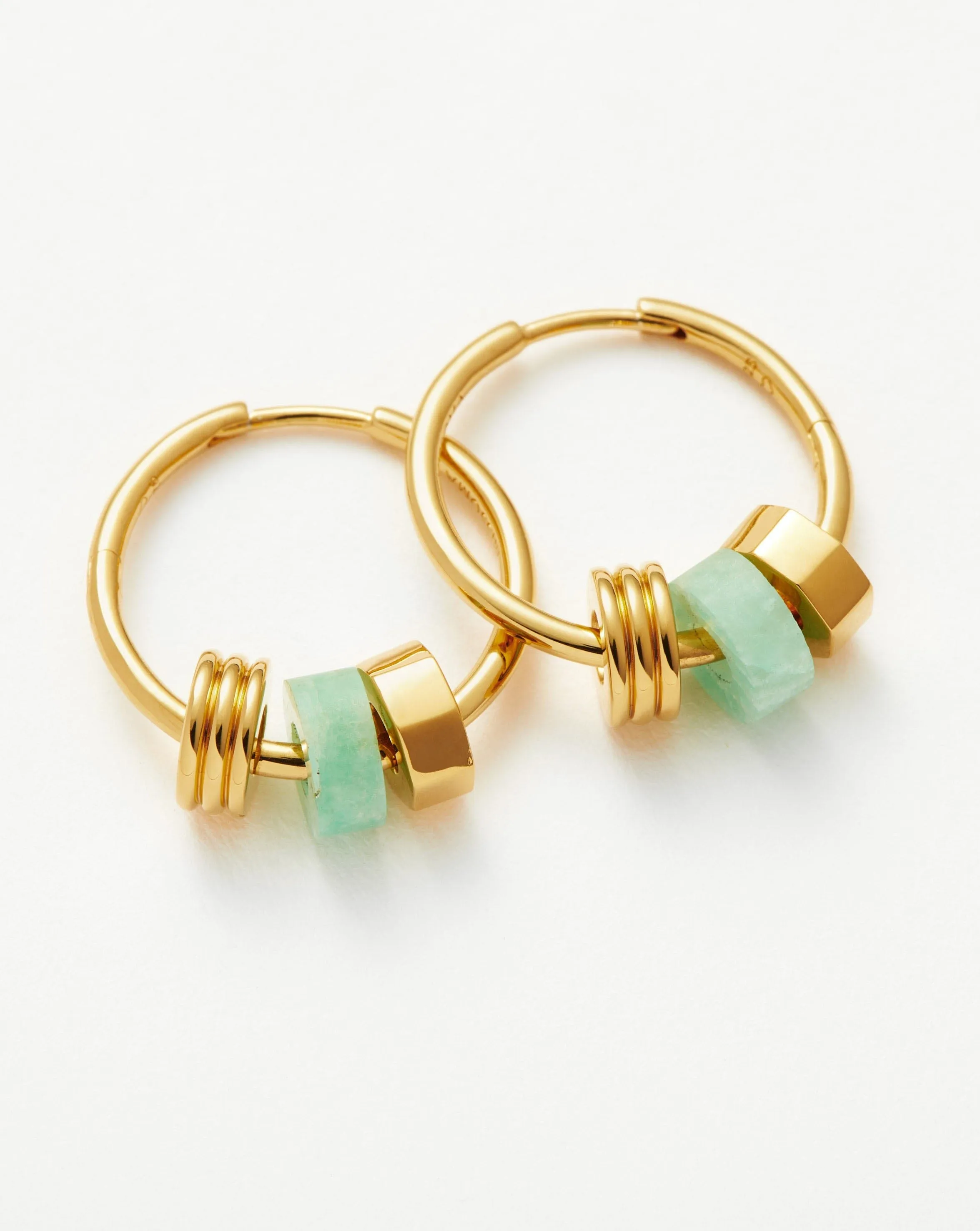 Abacus Beaded Small Charm Hoop Earrings | 18ct Recycled Gold Vermeil on Recycled Sterling Silver