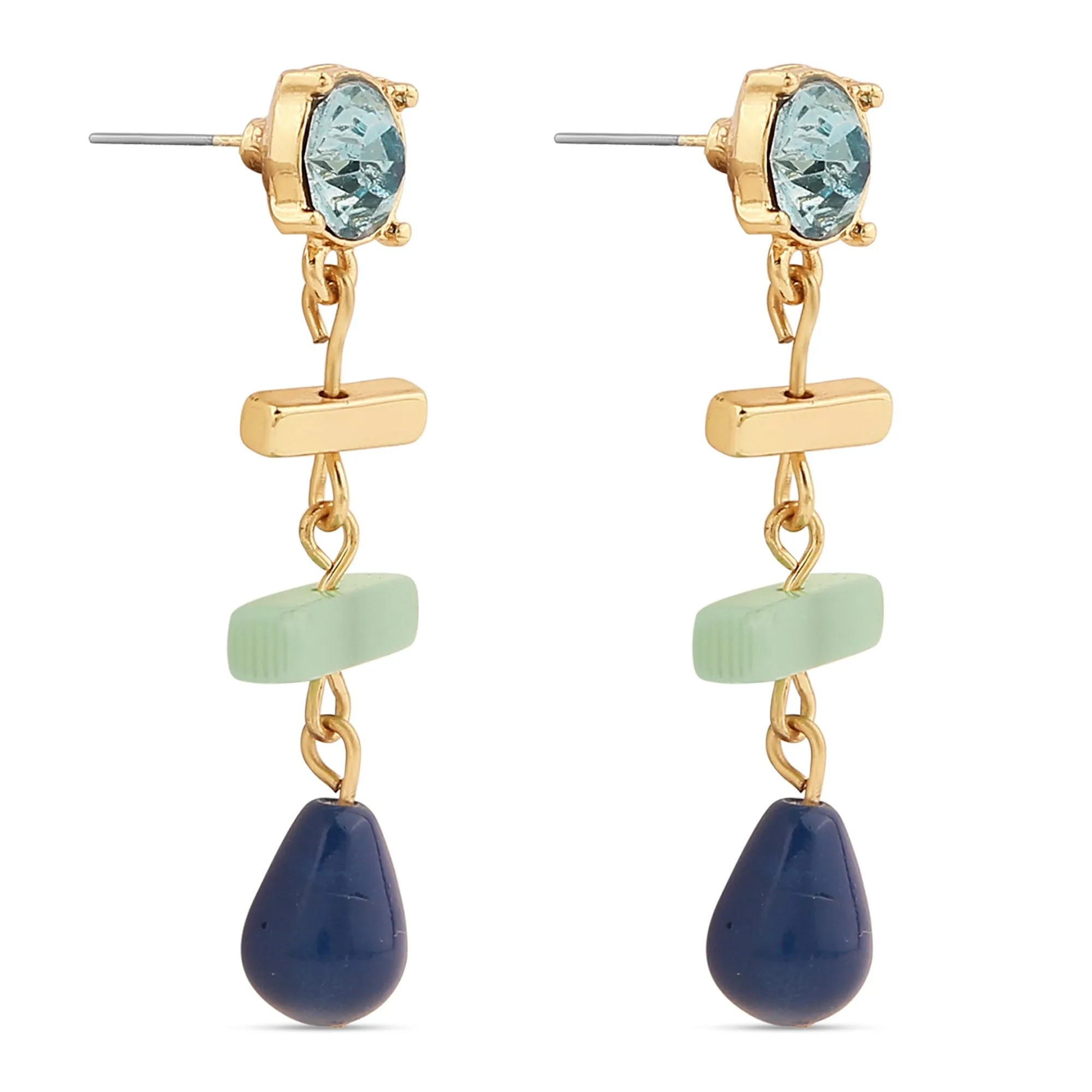 Accessorize London Women's Mixed Shape Stone Drop Earring