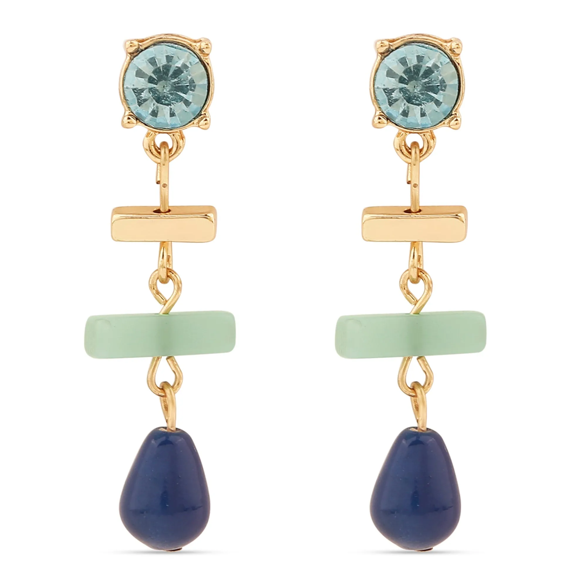 Accessorize London Women's Mixed Shape Stone Drop Earring