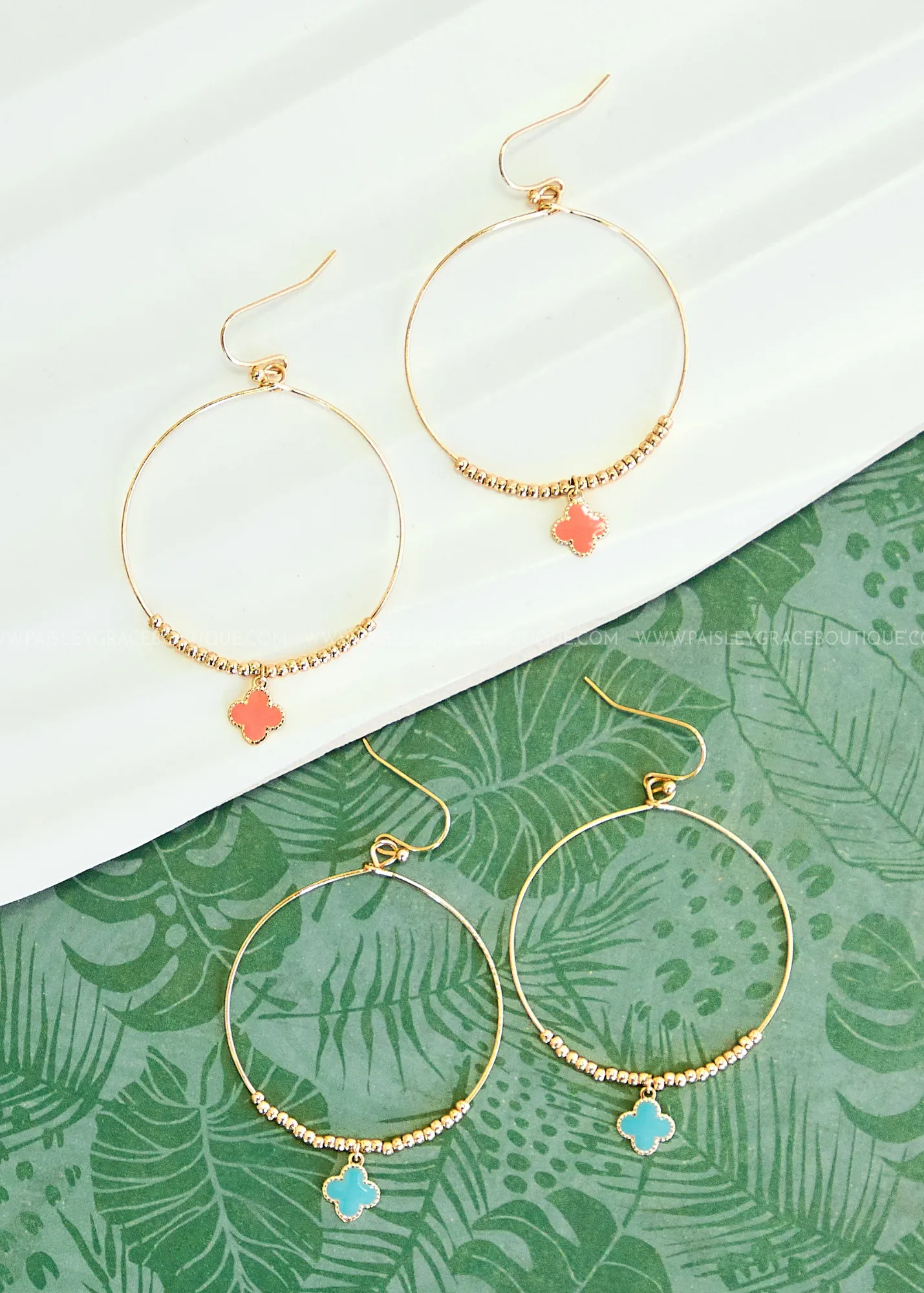 Allie Clover Hoop Earrings - 2 Colors