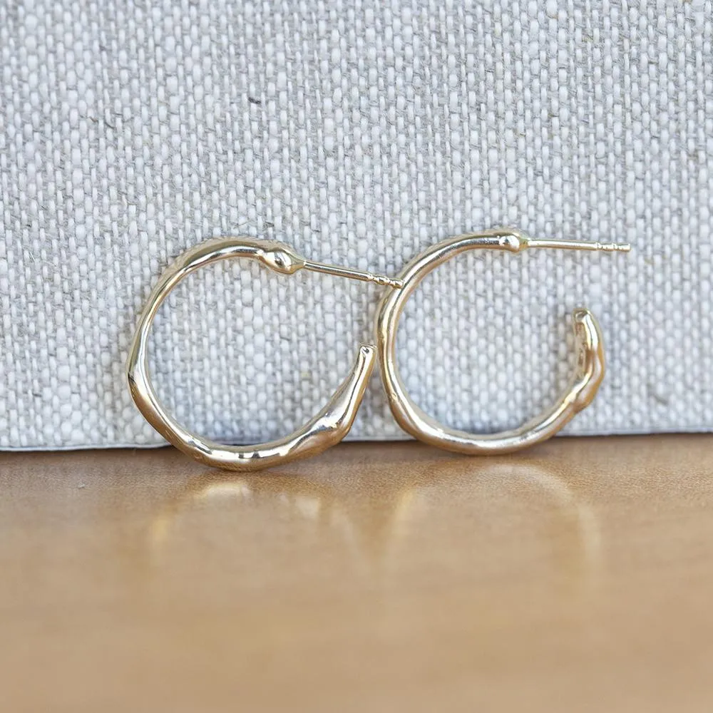 Alluvial Hoop Earrings In Solid 14k Recycled Gold