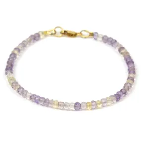 Ametrine 3.5mm Faceted Rondelle Bracelet with Gold Filled Lobster Clasp