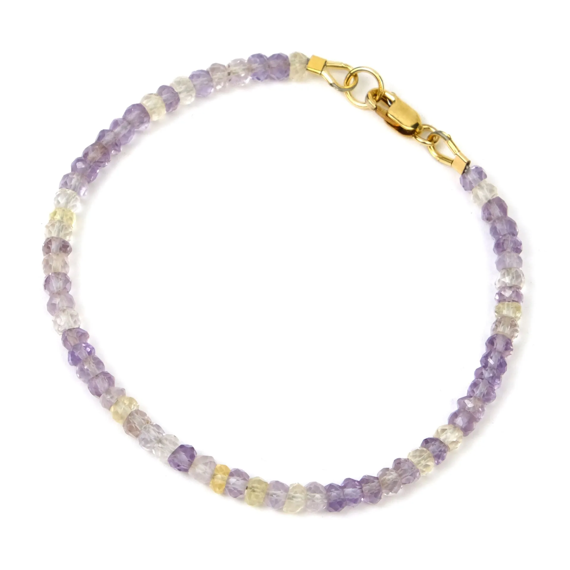 Ametrine 3.5mm Faceted Rondelle Bracelet with Gold Filled Lobster Clasp