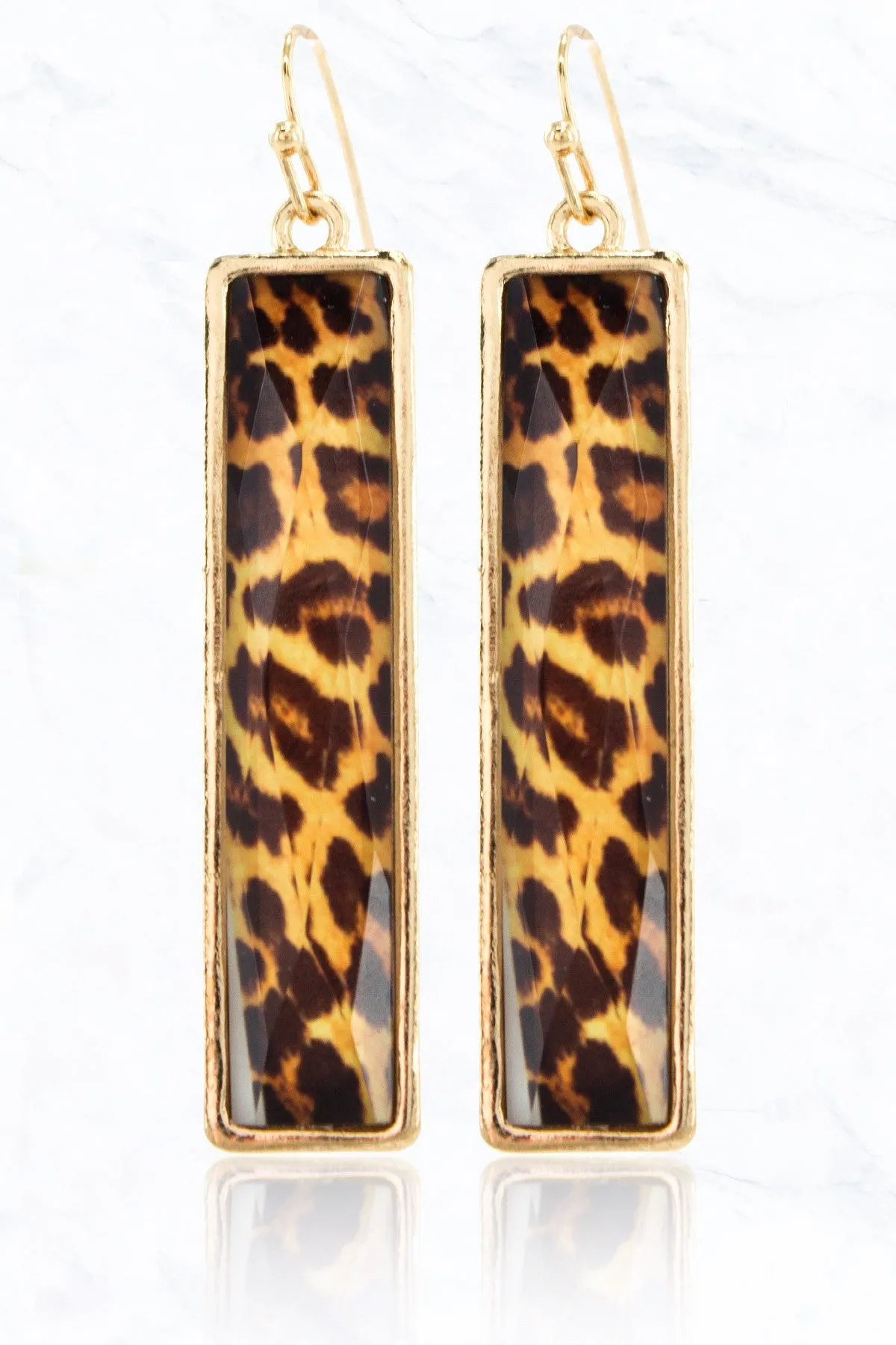 Animal Print Bar Earrings