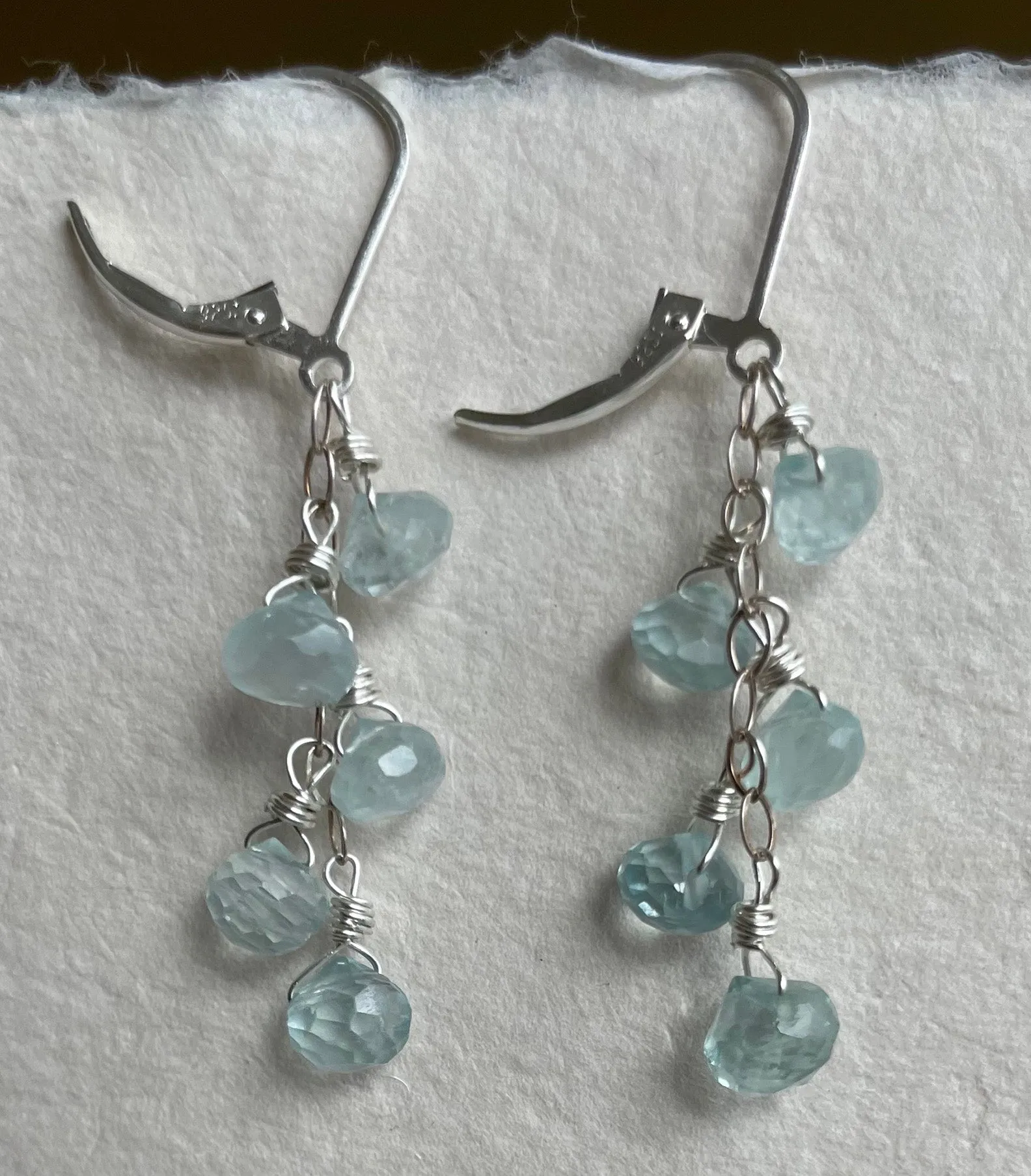 Aquamarine Petite Onion Cascade Earrings