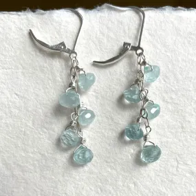 Aquamarine Petite Onion Cascade Earrings