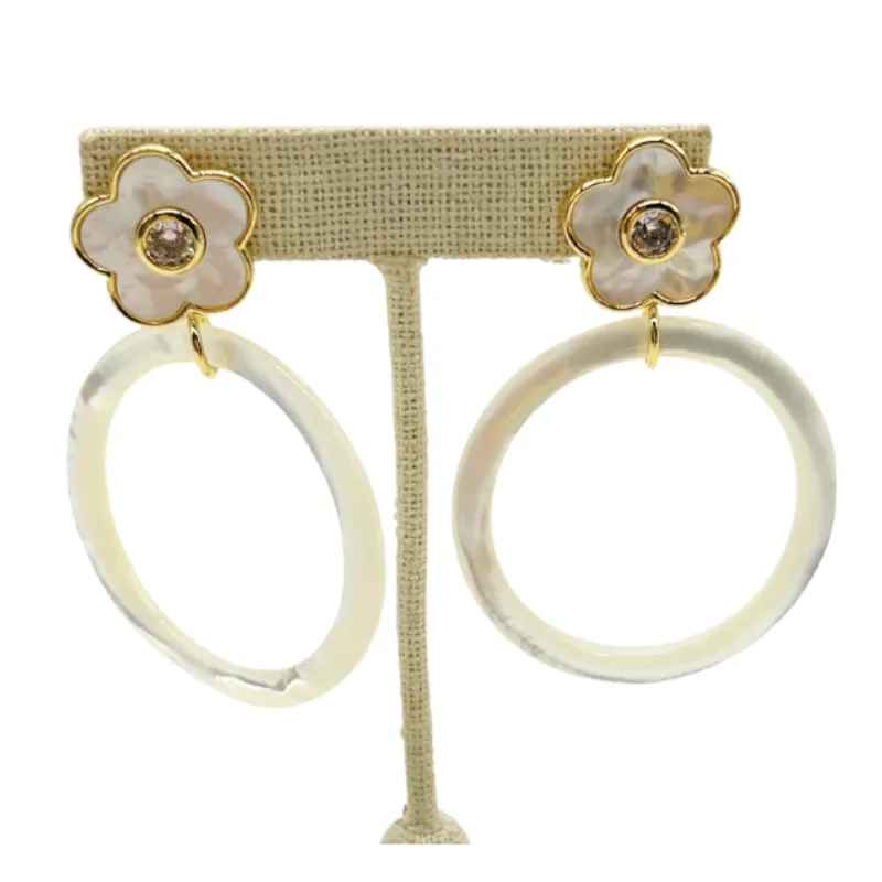 ASHA - Boboli Hoop Earrings - White