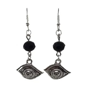 AVBeads Jewelry Charm Earrings Dangle Silver Hook Beaded Black Eye