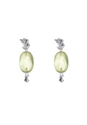 Balocchi Preziosi 18KWG Diamond & Lemon Quartz Drop Earrings