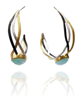 Bilbao Intertwined Hoops Aqua Chalcedony