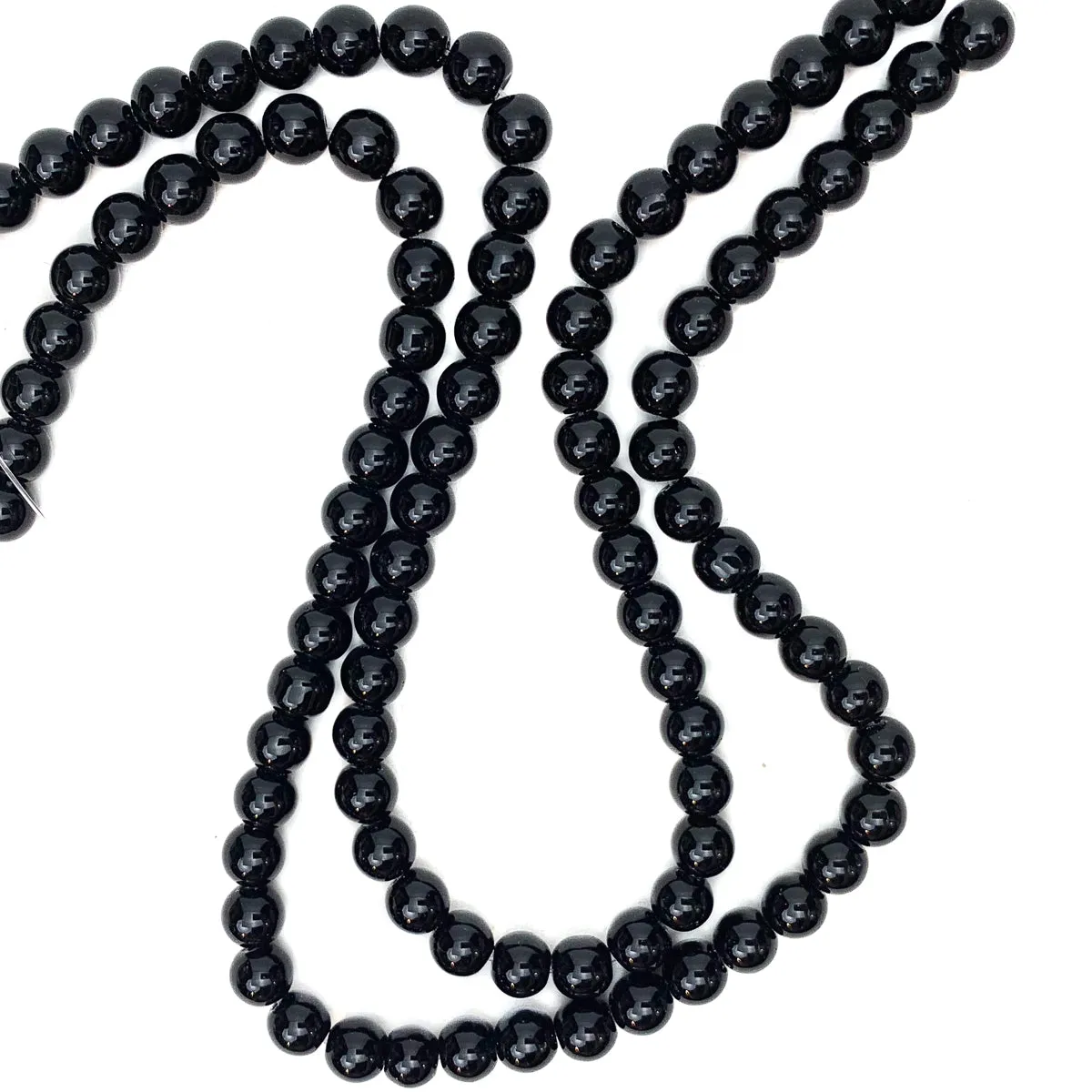 Black Spinel 8mm Smooth Rounds Bead Strand