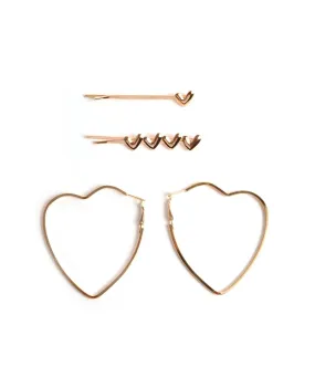 Bright Heart Hoop Earring Set