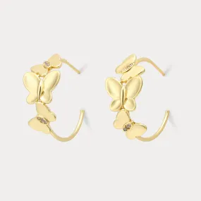 Butterfly Hoops Earrings