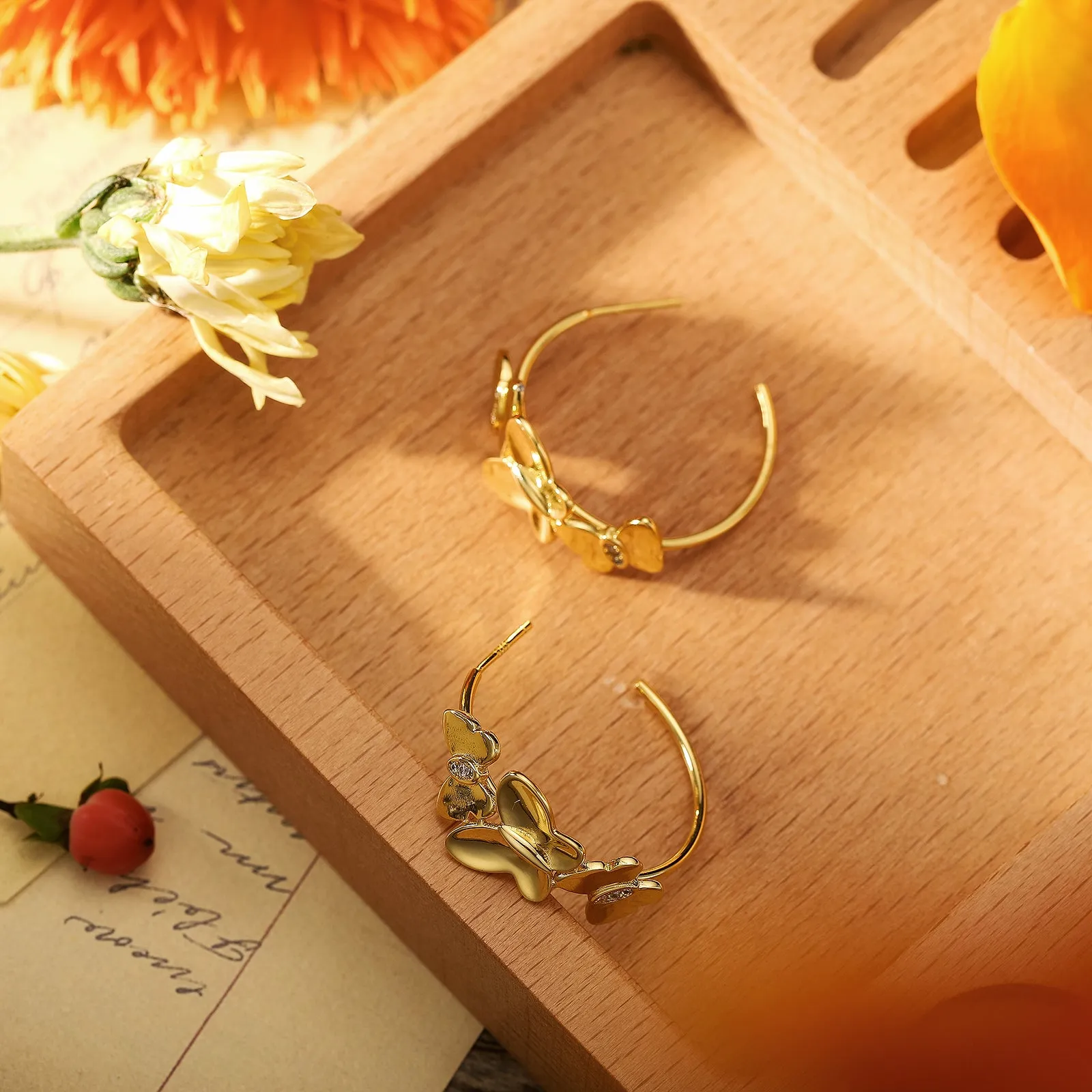 Butterfly Hoops Earrings