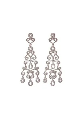 Carla Amorim Fascination 18KWG Chandelier Scroll Diamond Earrings