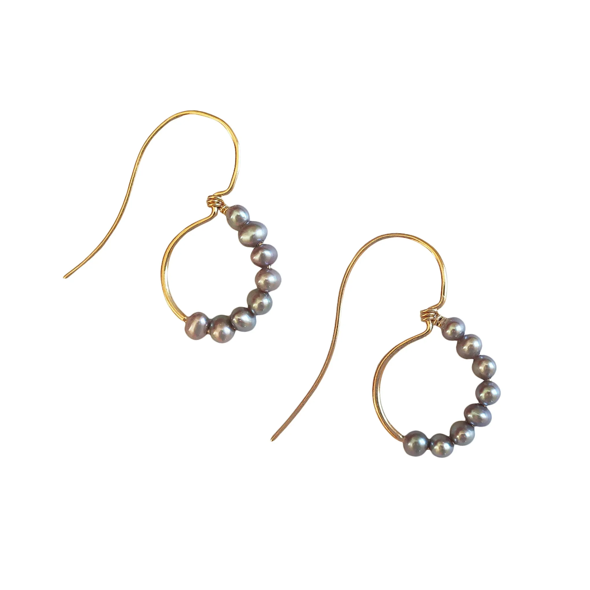 Chan Luu Taupe Freshwater Pearl Drop Earrings in Gold Vermeil