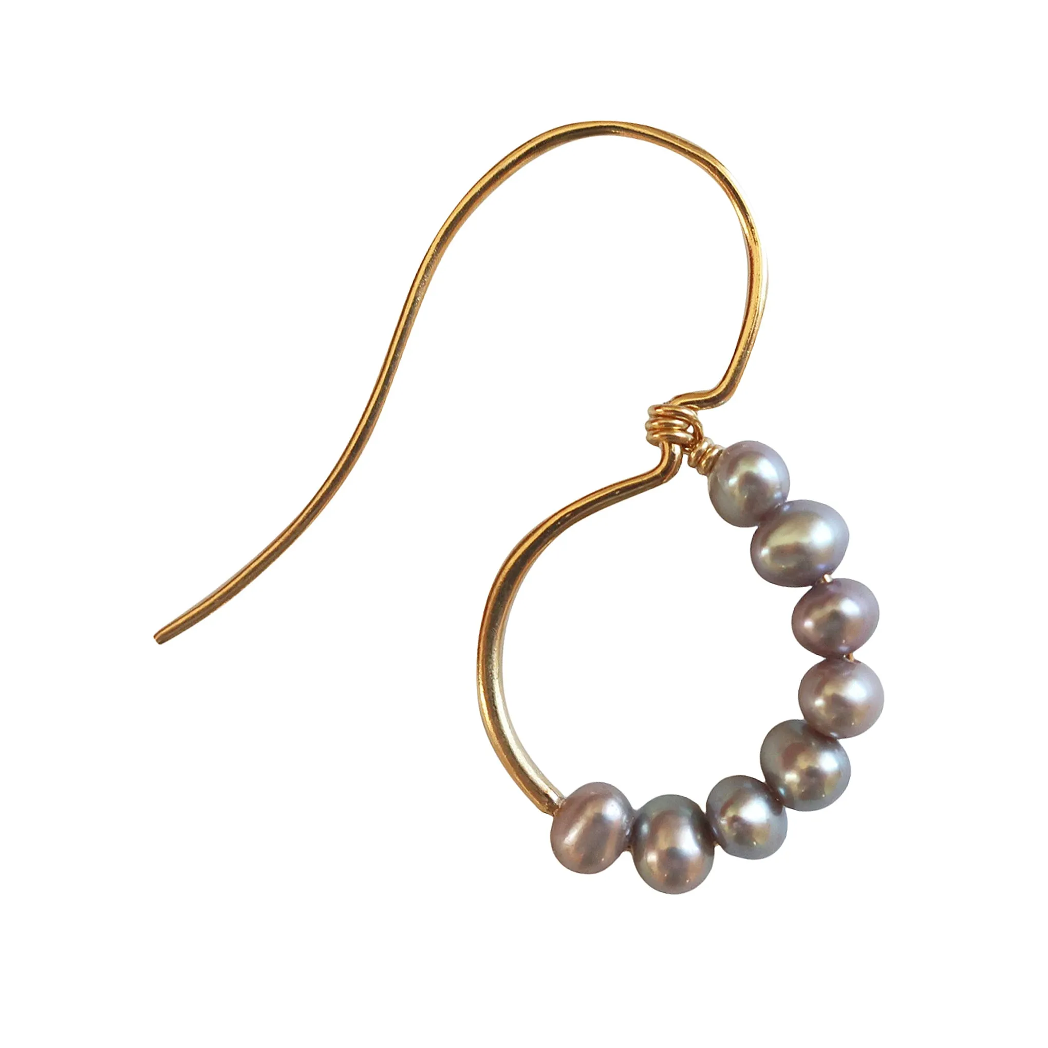 Chan Luu Taupe Freshwater Pearl Drop Earrings in Gold Vermeil