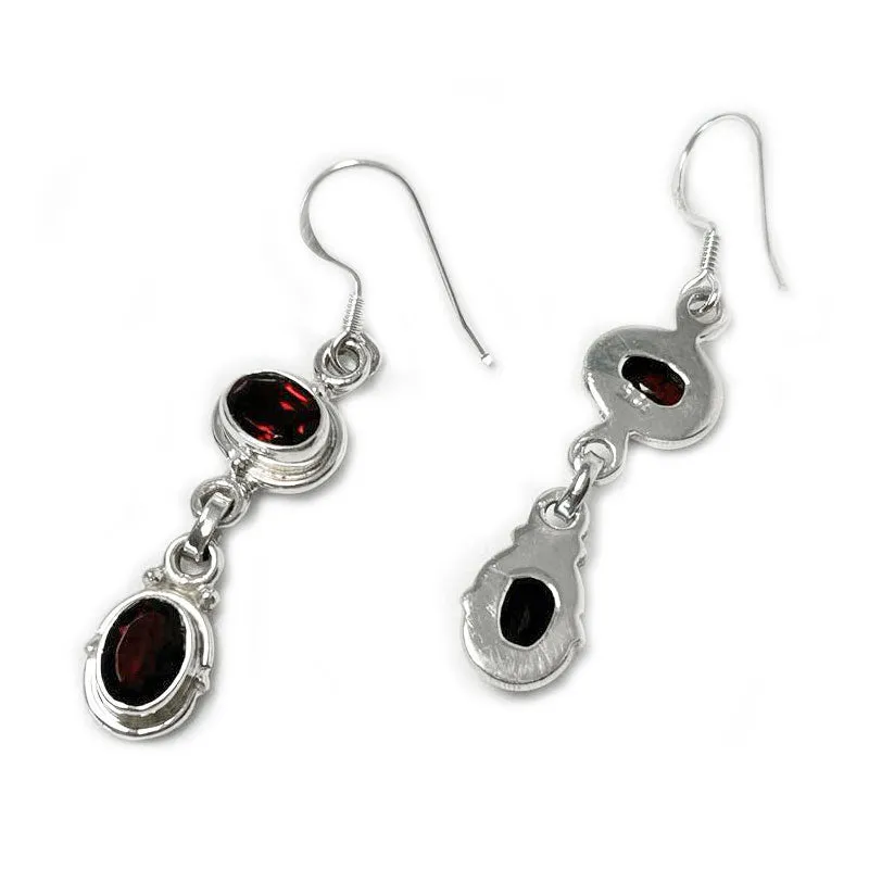 Charvi Garnet Silver Earrings