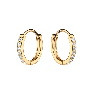 Cherished Moments 14K Gold-Plated Huggie Hoop Kids Earrings with CZs