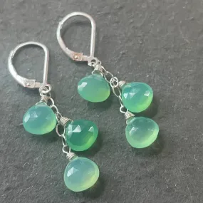 Chrysoprase Trio Cascade Earrings