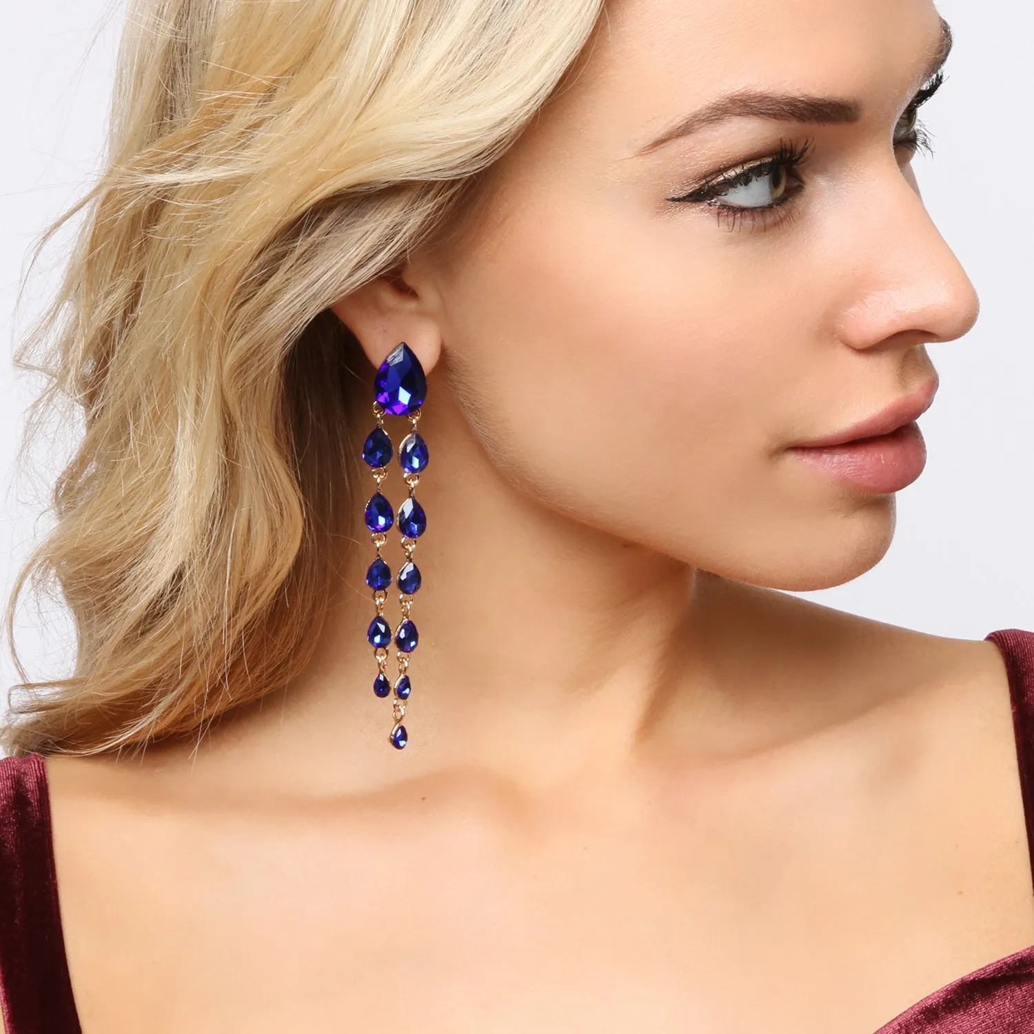 Clara Teardrop Two Tier Dangle Post Earrings