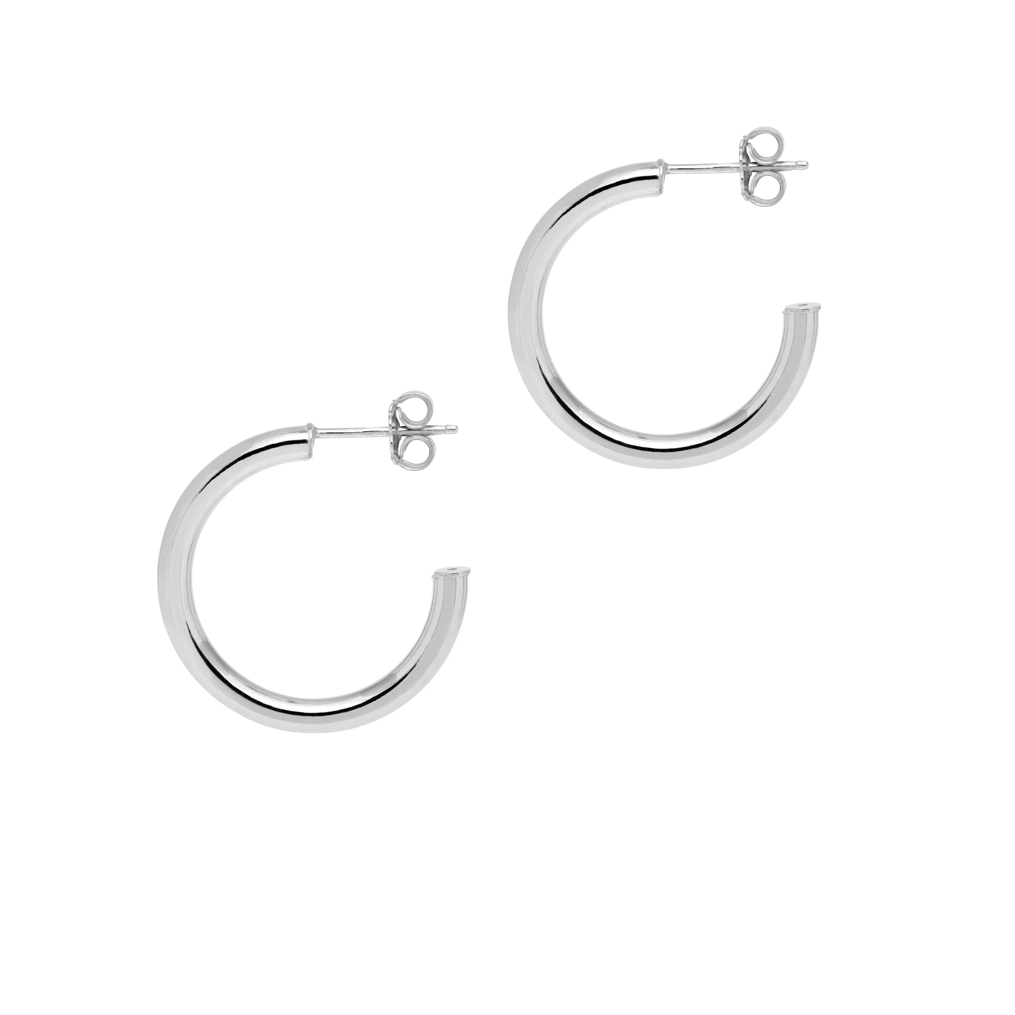 Classic, 'Shiny Tube' Hoop Earrings