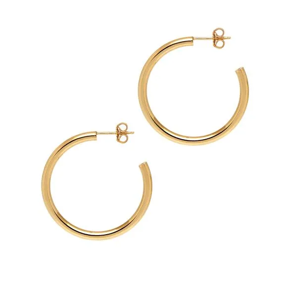 Classic, 'Shiny Tube' Hoop Earrings