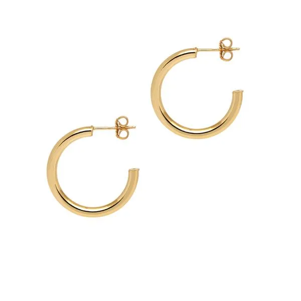 Classic, 'Shiny Tube' Hoop Earrings