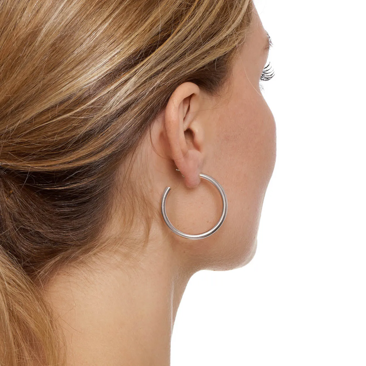 Classic, 'Shiny Tube' Hoop Earrings