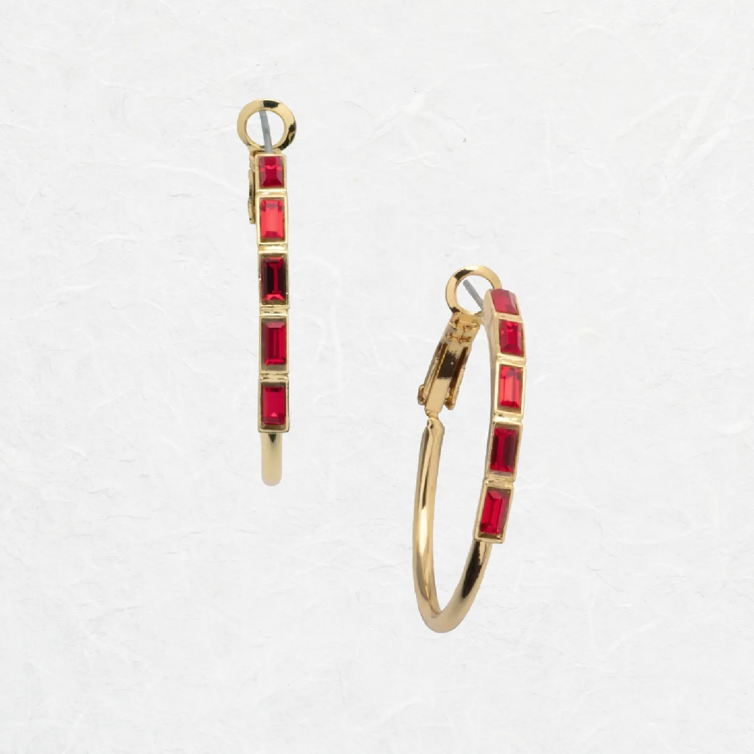 Cranberry Diana Gold Hoop Earrings