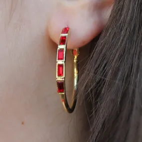 Cranberry Diana Gold Hoop Earrings