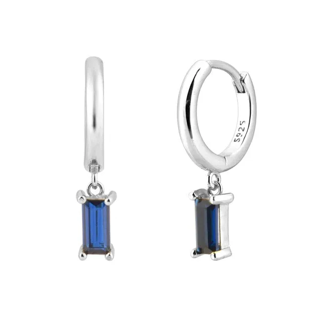 Dangling Cubic Zirconia Round 925 Sterling Silver Fashion Drop Earrings