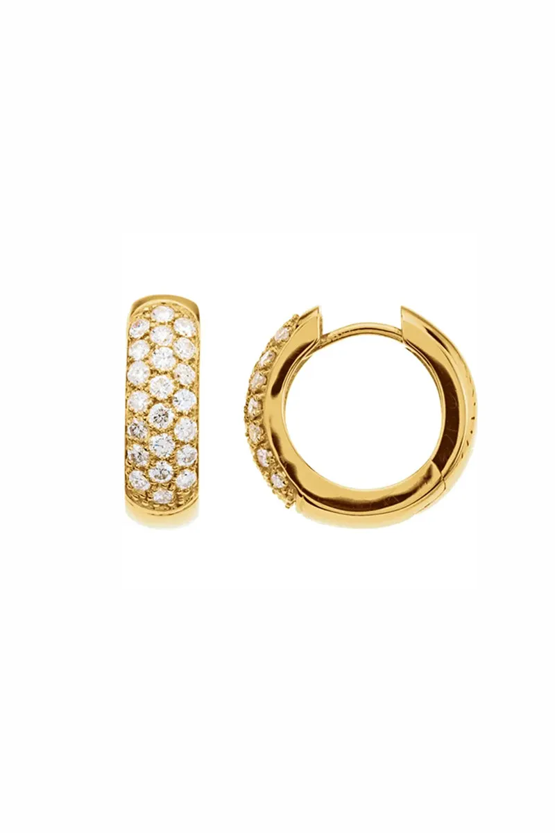 Diamond Balloon Hoops - Yellow Gold