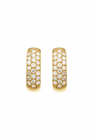 Diamond Balloon Hoops - Yellow Gold