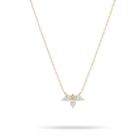 Diamond Half Flower Necklace