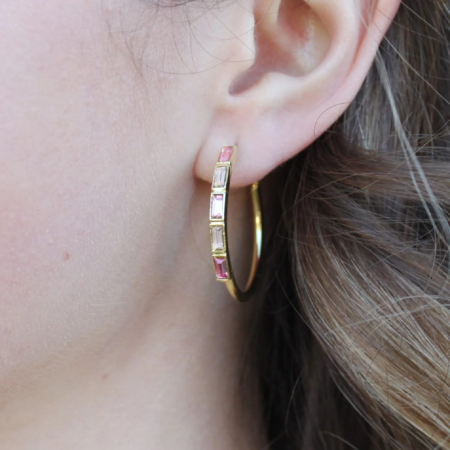 Diana Pinks Hoop Earrings