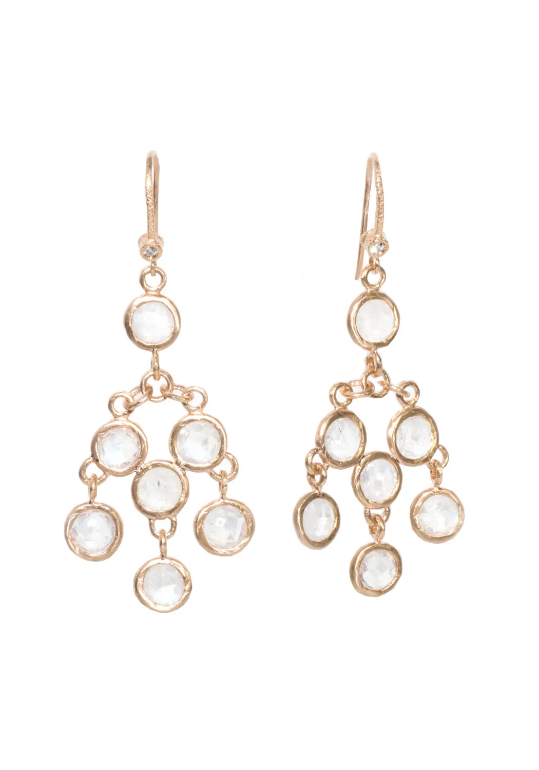 Dominique Cohen 18KRG White Moonstone Chandelier Earrings