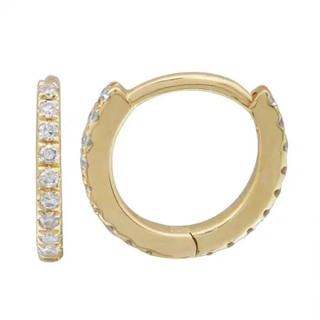 Double Sided Diamond Huggie Hoops