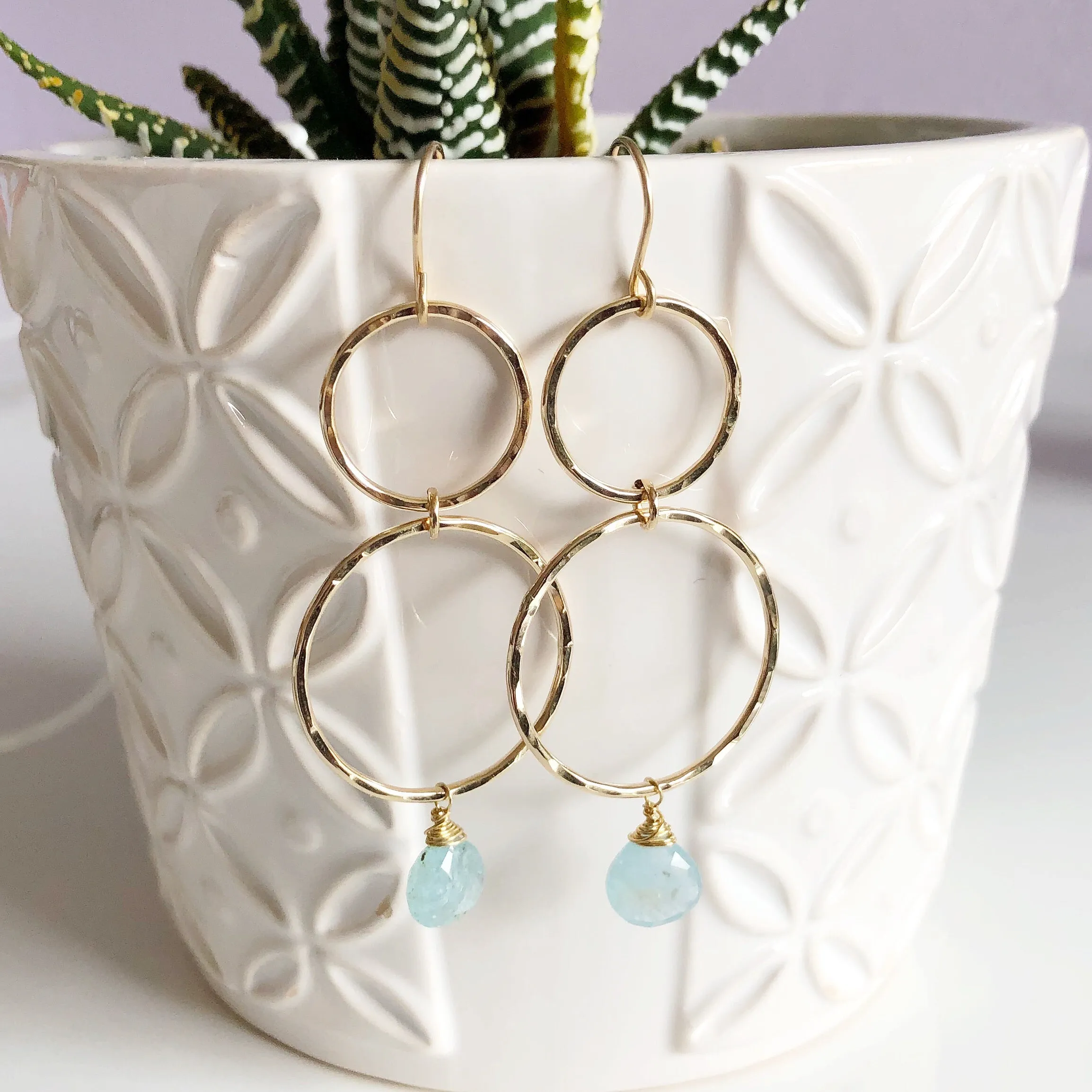 Earrings ANELA - aquamarine (E480)