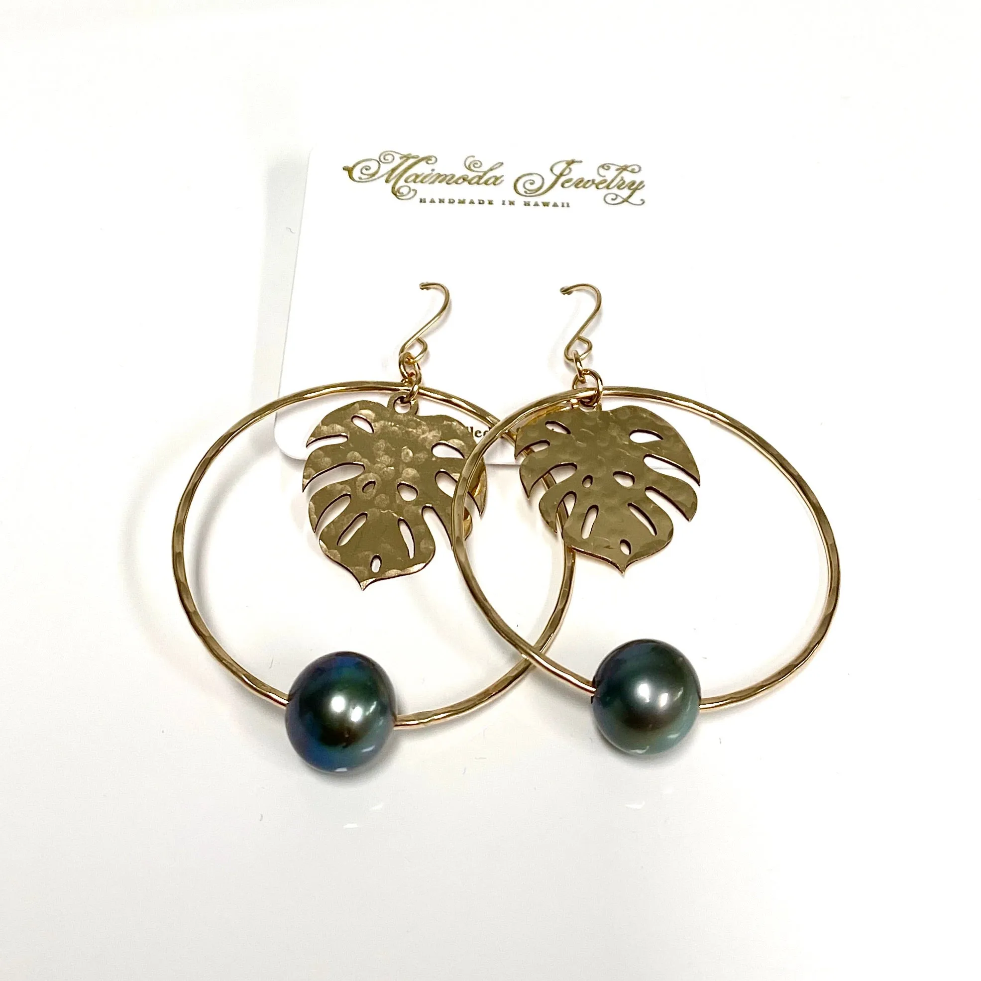 Earrings BELLA - Tahitian pearl (E589)