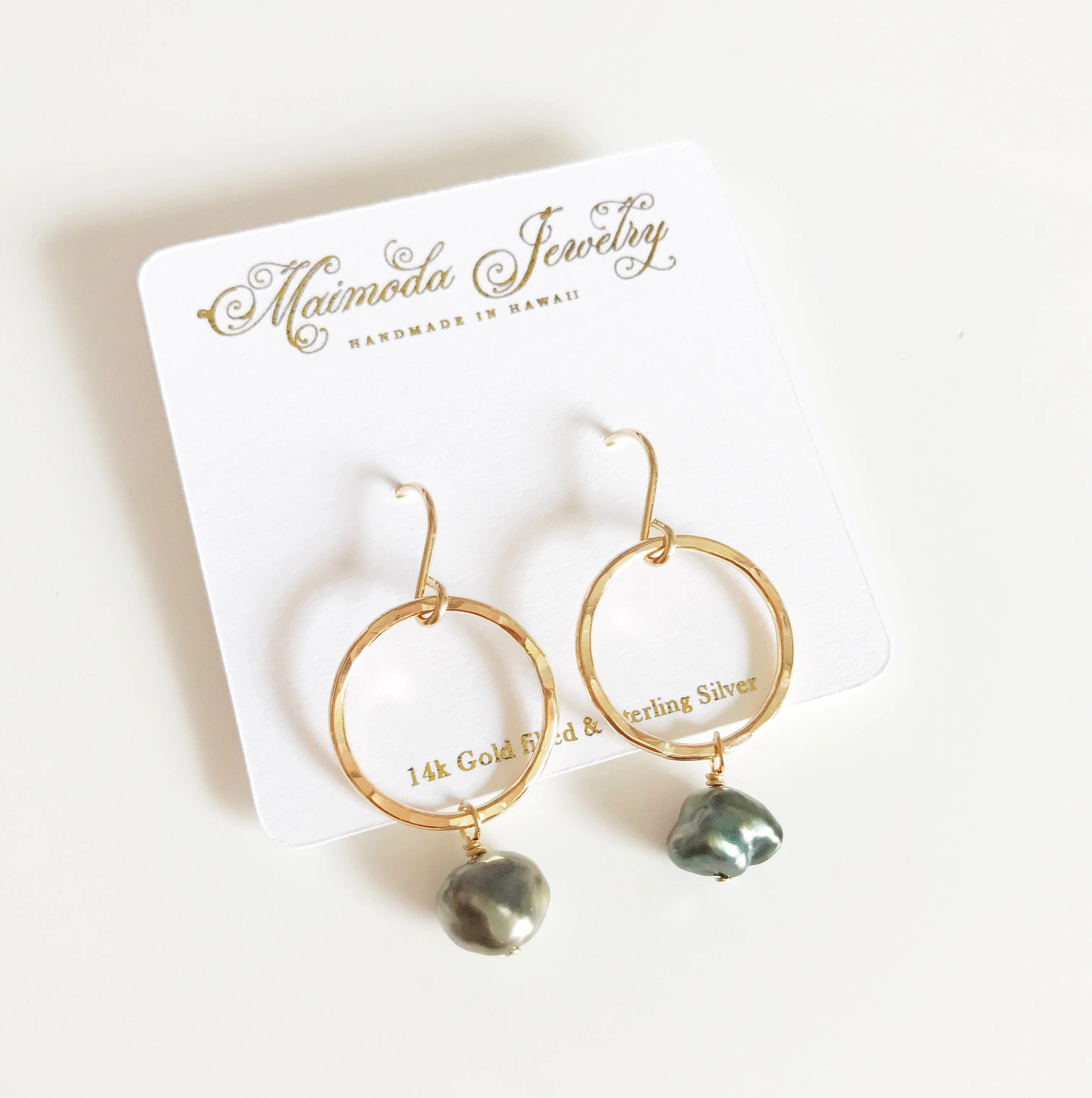 Earrings Doris - keshi tahitian pearl (E324)