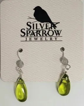 Earrings, Peridot, Labradorite Pear-Shaped